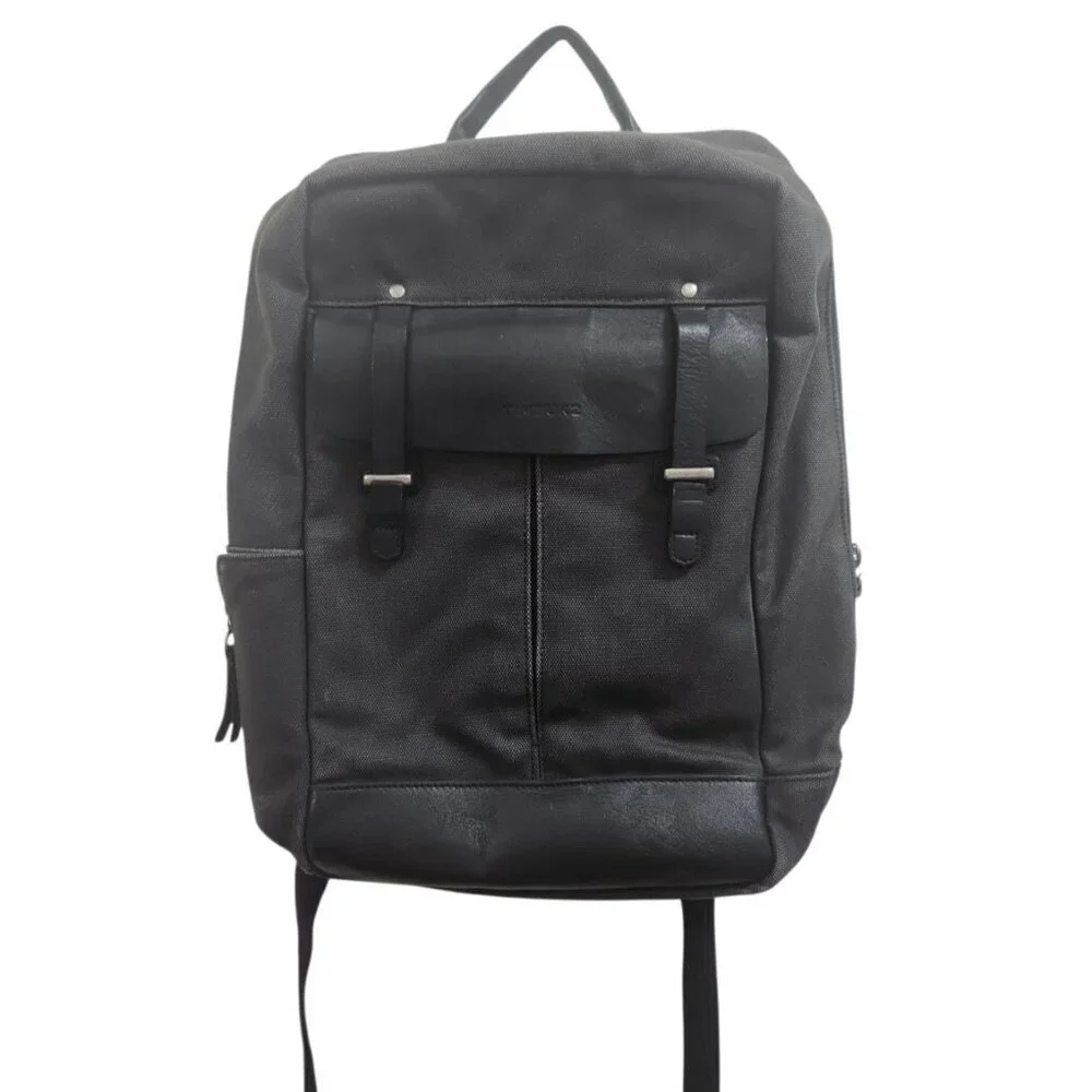 Timbuk2 Authority Laptop Backpack Deluxe Black Leather Vinyl